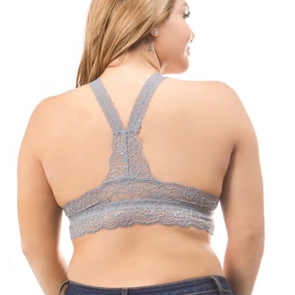 Gray Floral Lace Bralette by Anemone - Picture 4 of 7